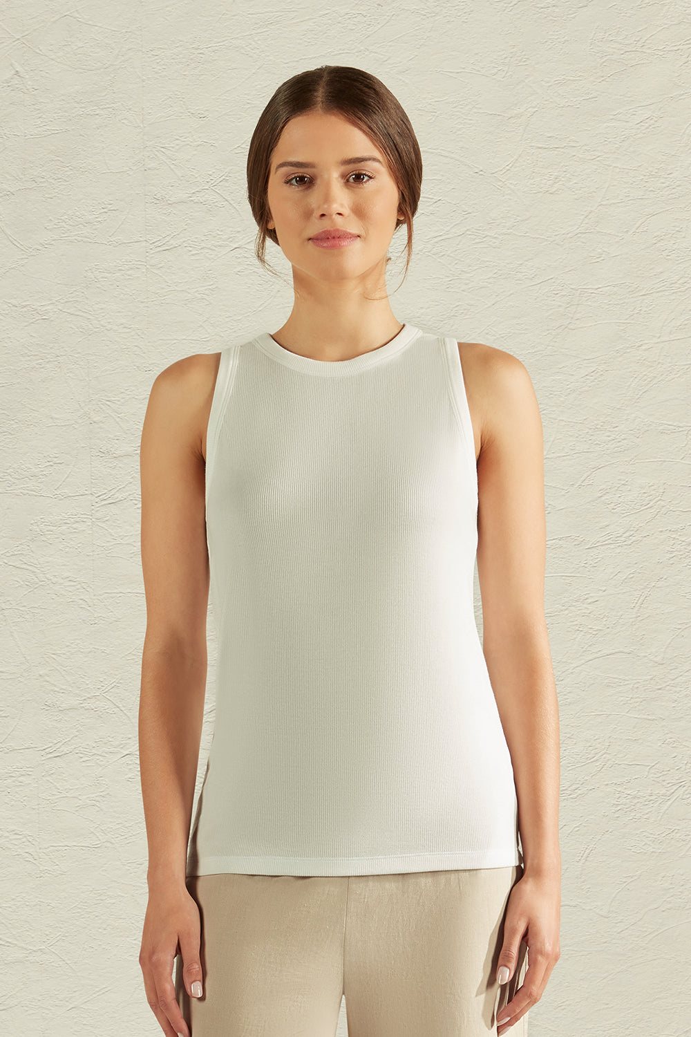 RIBBED TANK - VELLUM