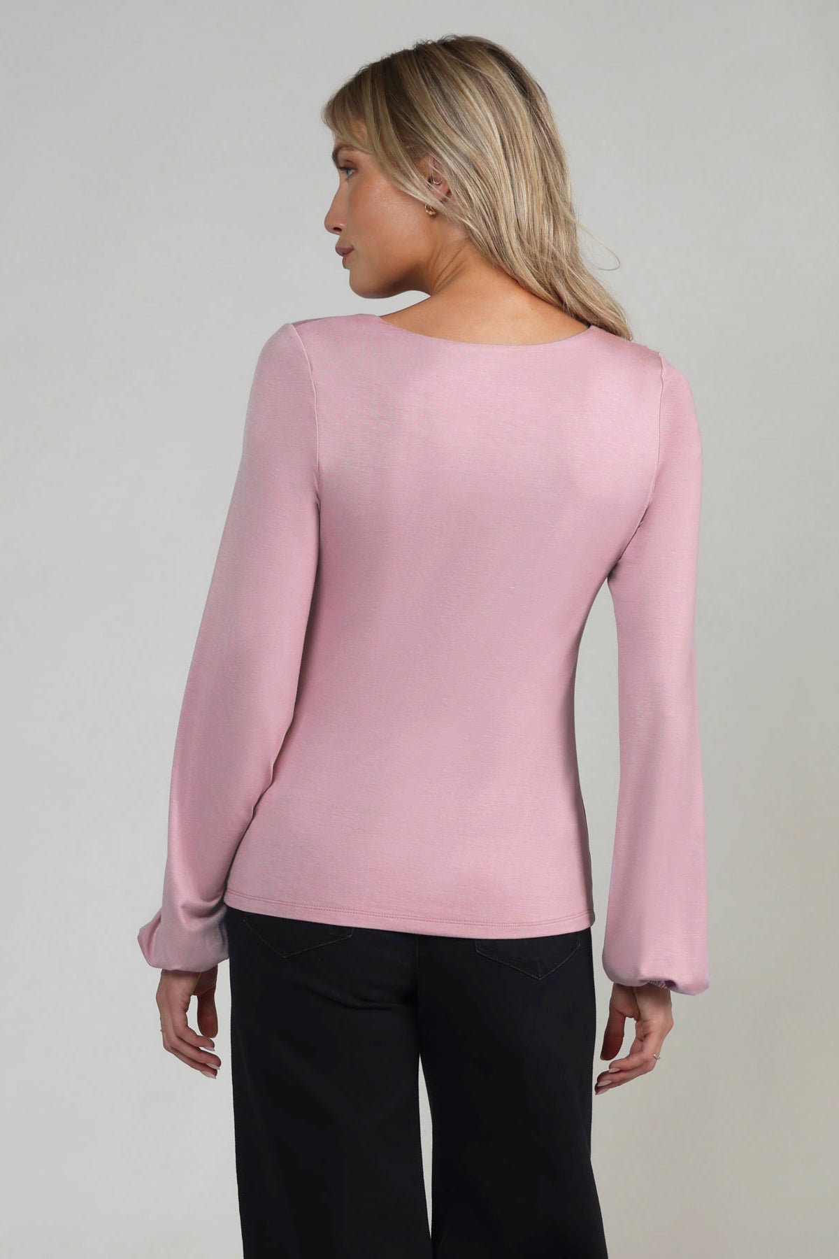 ASHLEY SQUARE NECK TOP - MAUVE