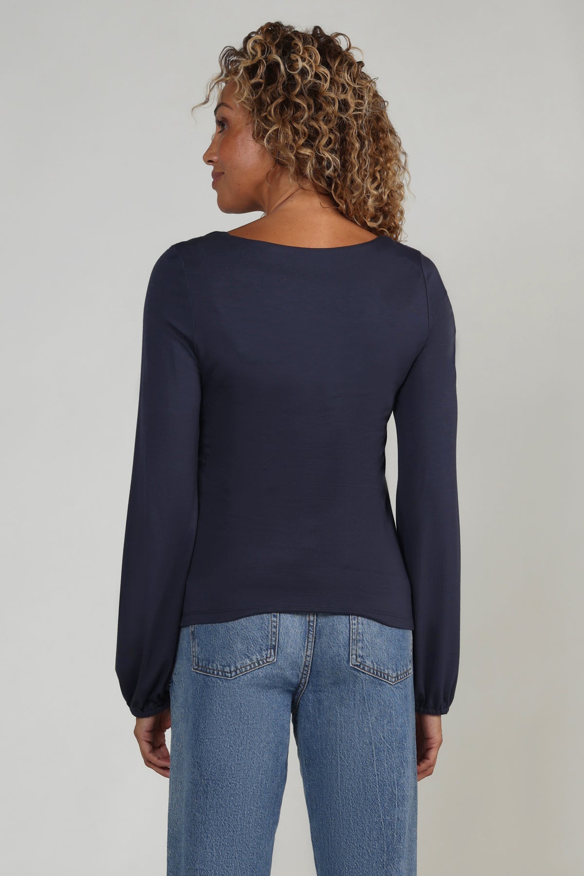 ASHLEY SQUARE NECK TOP - SLATE