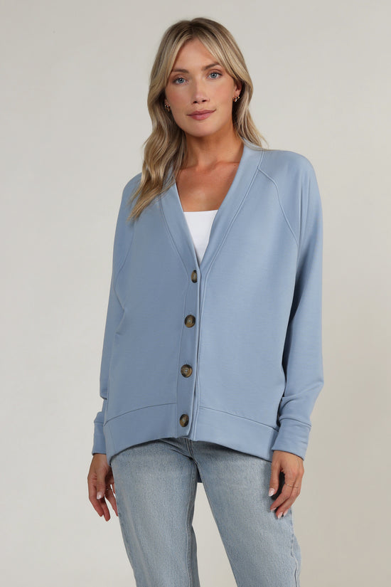 DENNY KNIT CARDIGAN - POWDER BLUE