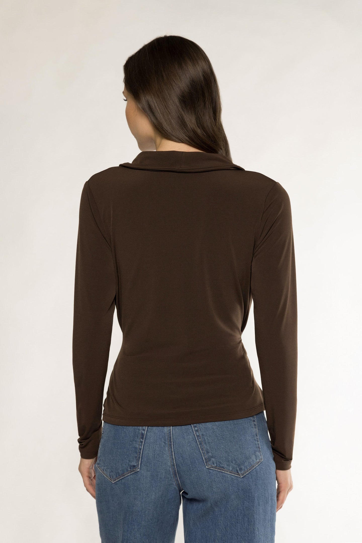 PRESCOTT DRAPED TOP - BROWN