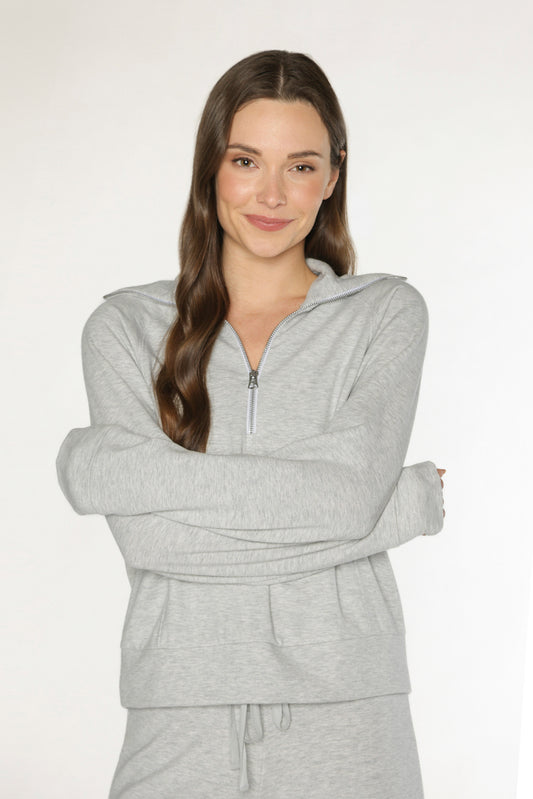 MARGOT MODAL PULLOVER - HEATHER PRL GRY