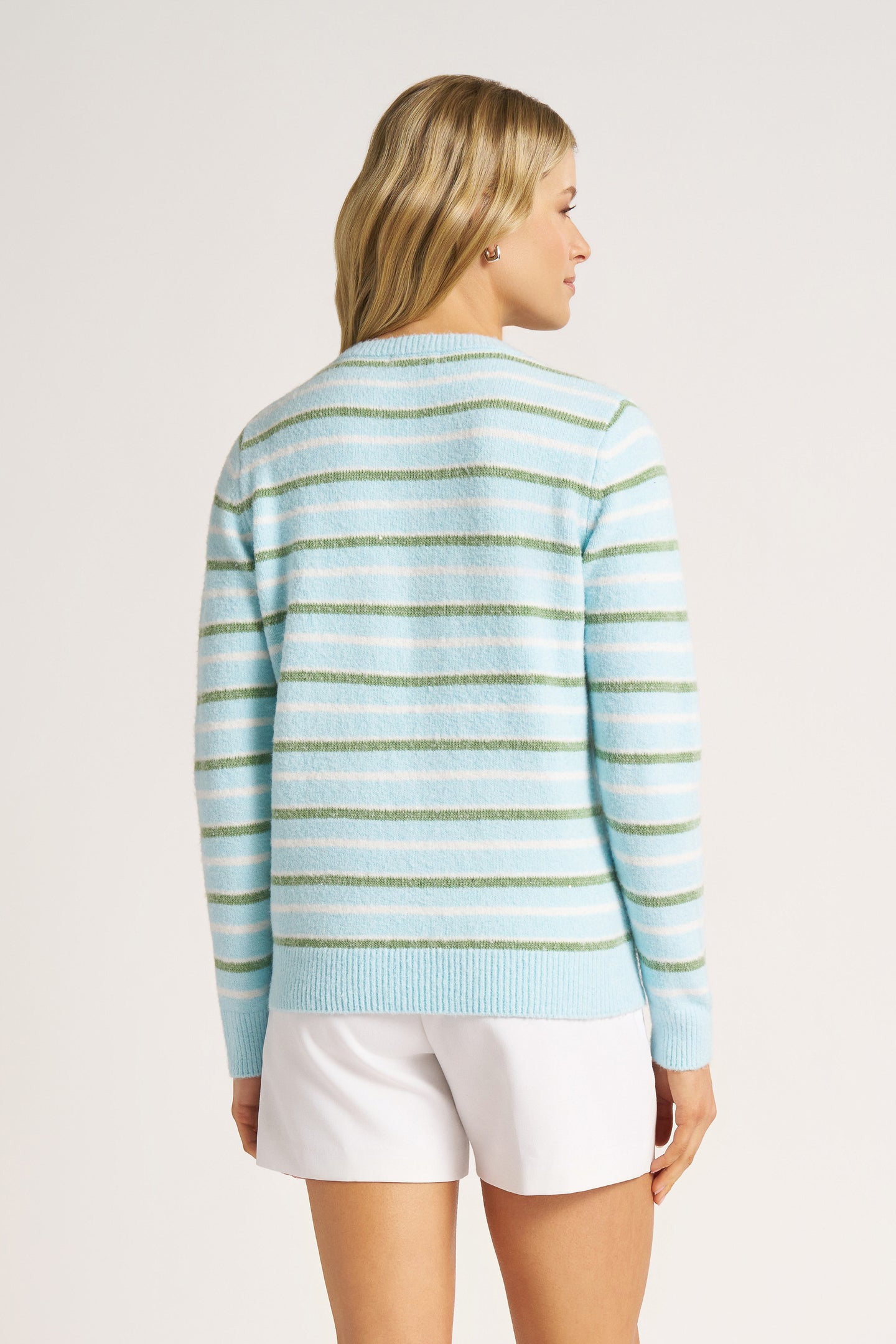 SOPHIA STRIPE SWEATER - SKY/SAGE