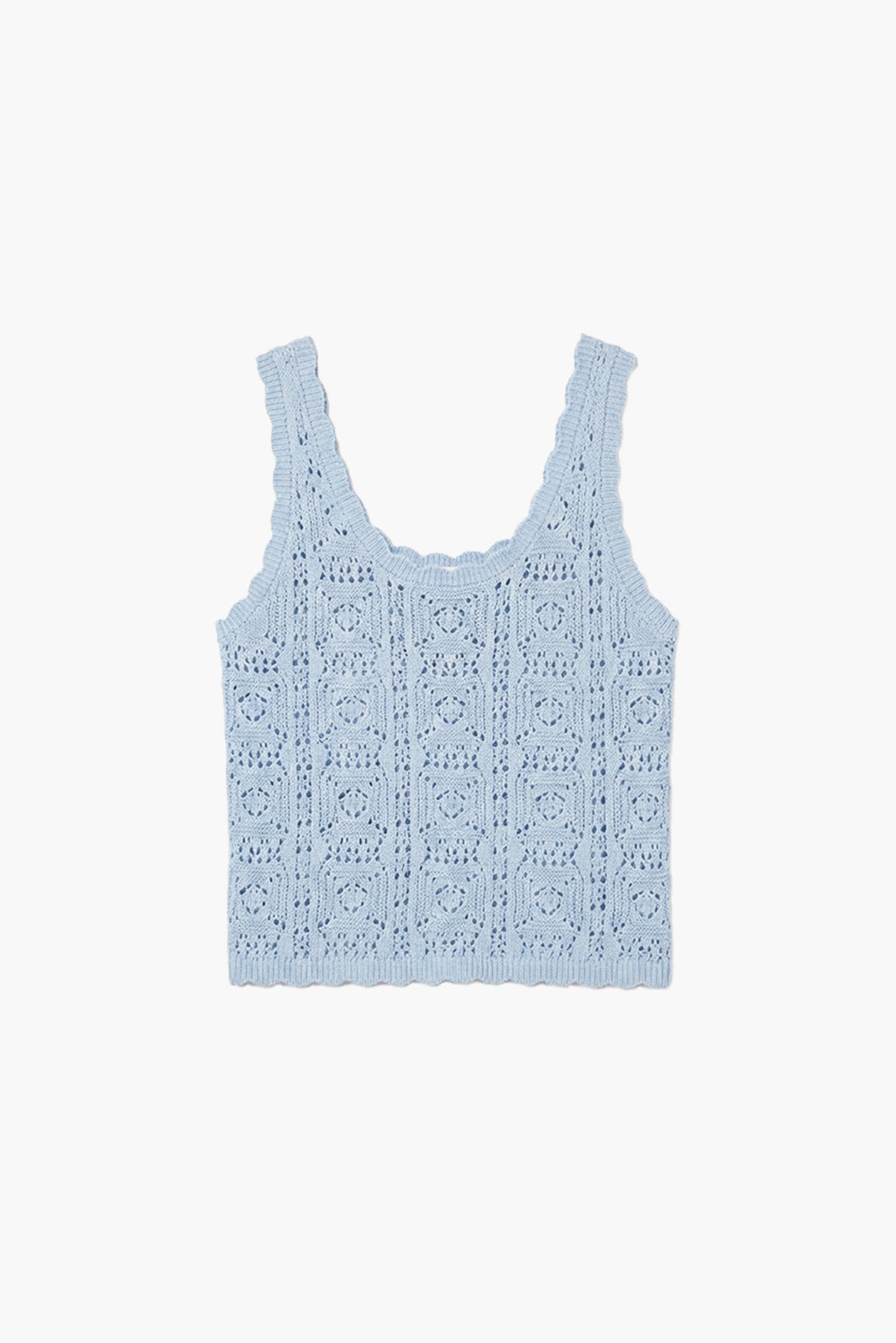LIOR SCOOP NECK CROCHET TANK - SKY