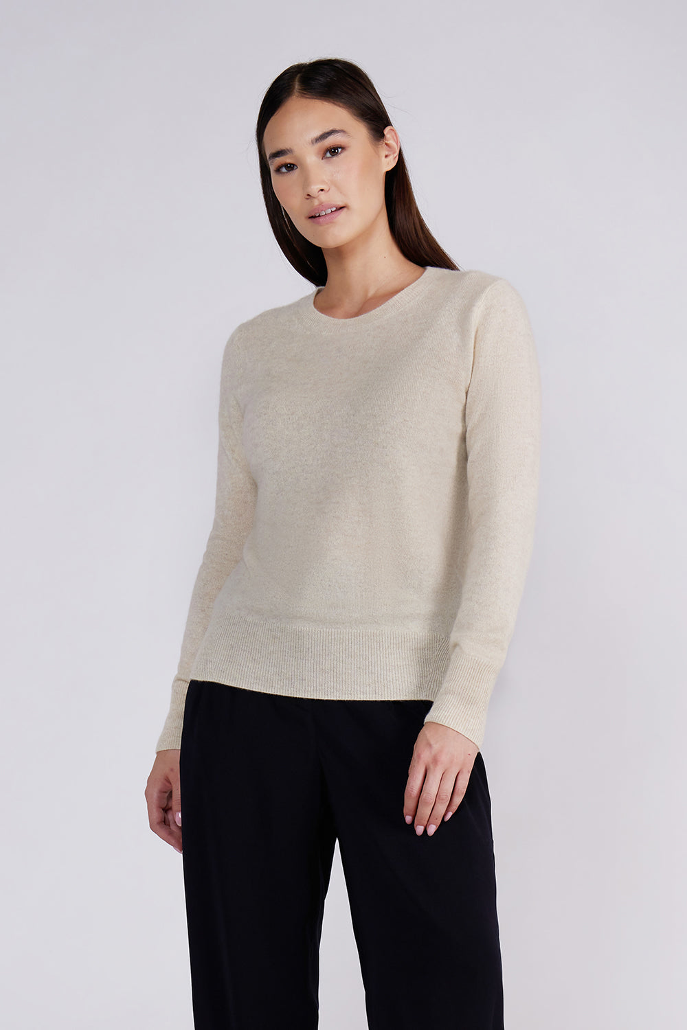 GRAMERCY CASHMERE CREW - H OATMEAL