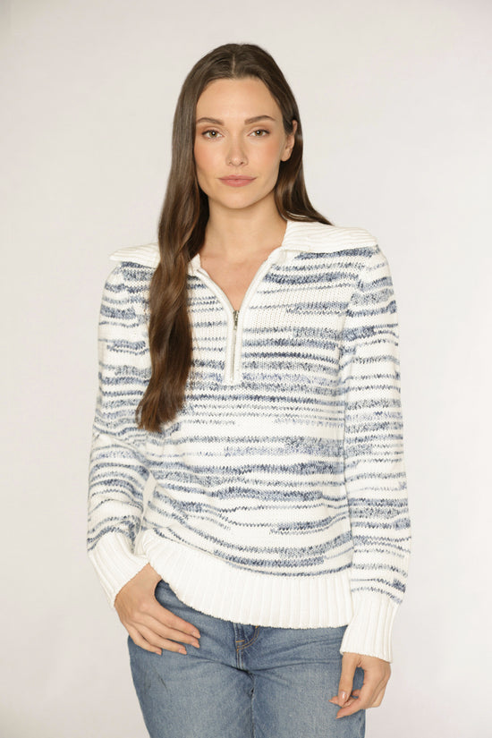 NORDIC HALF ZIP SWEATER - OCEAN