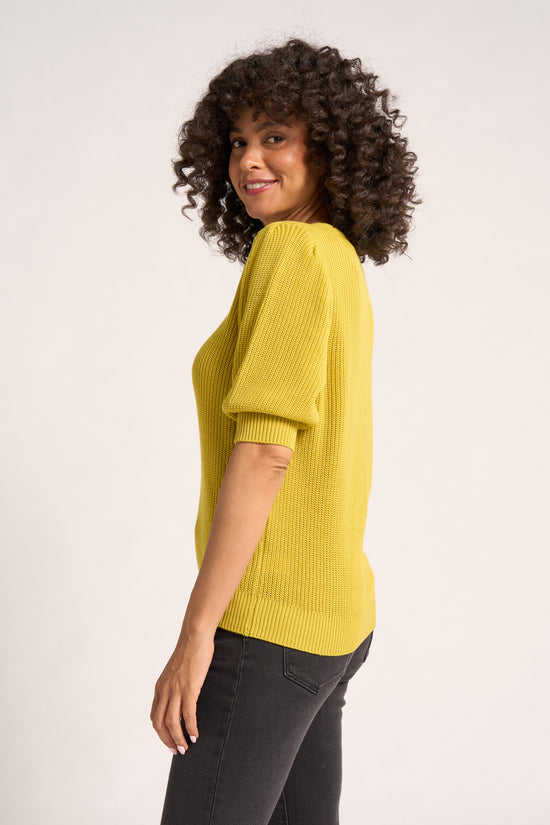 ELLE V-NECK SWEATER - CITRON