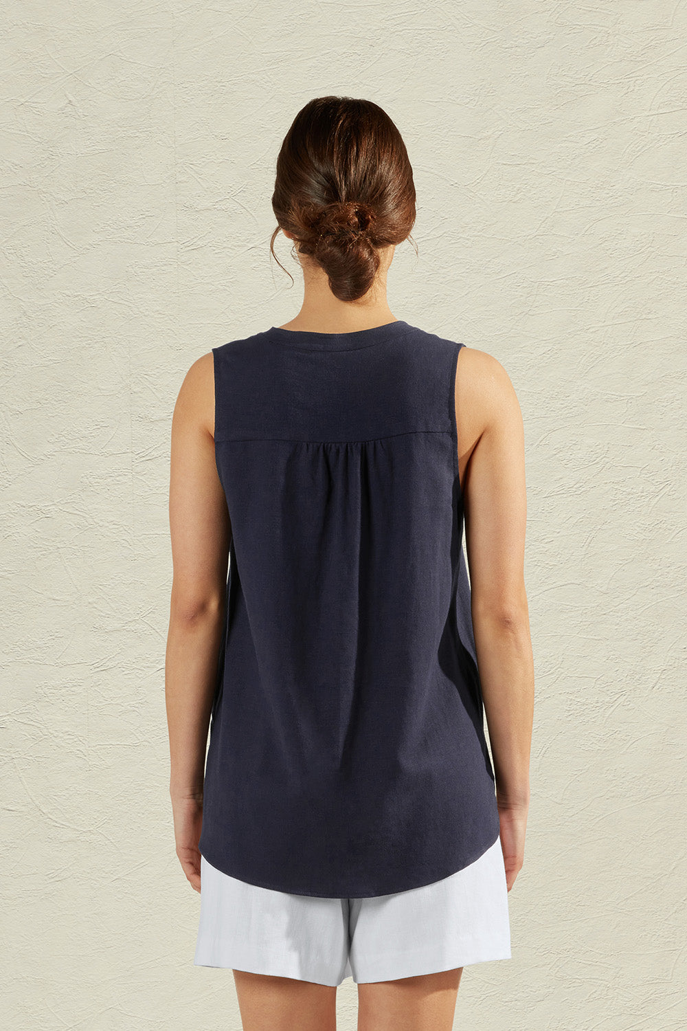 HARPER LINEN TOP - SLATE