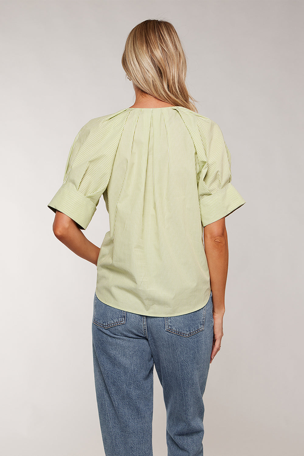 CHLOE V-NECK TOP - LIME