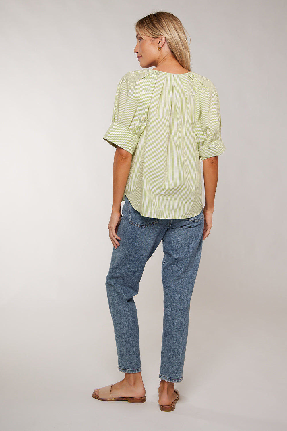 CHLOE V-NECK TOP - LIME