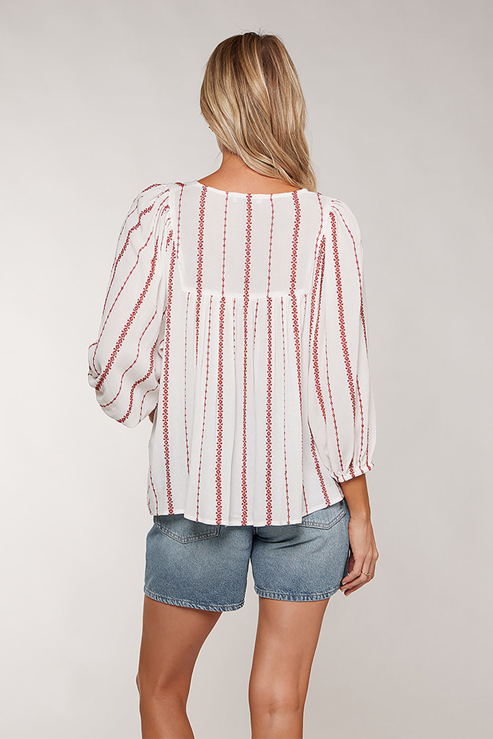 VICTORIA TOP - WHITE/RED