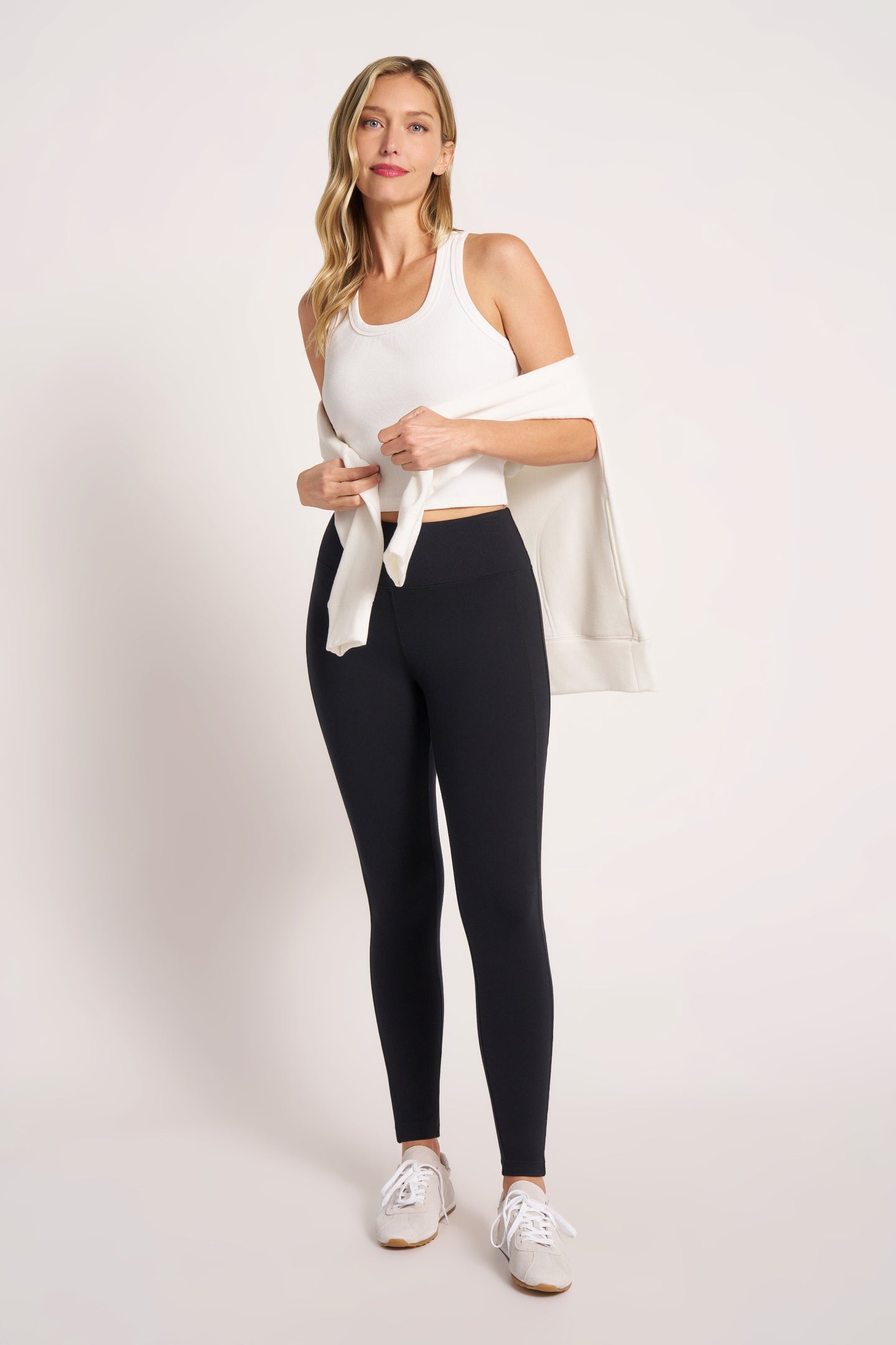 THE RIB WAIST LEVEL-UP LEGGING - BLACK