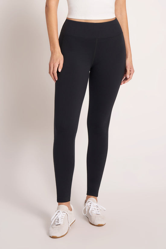 THE RIB WAIST LEVEL-UP LEGGING - BLACK