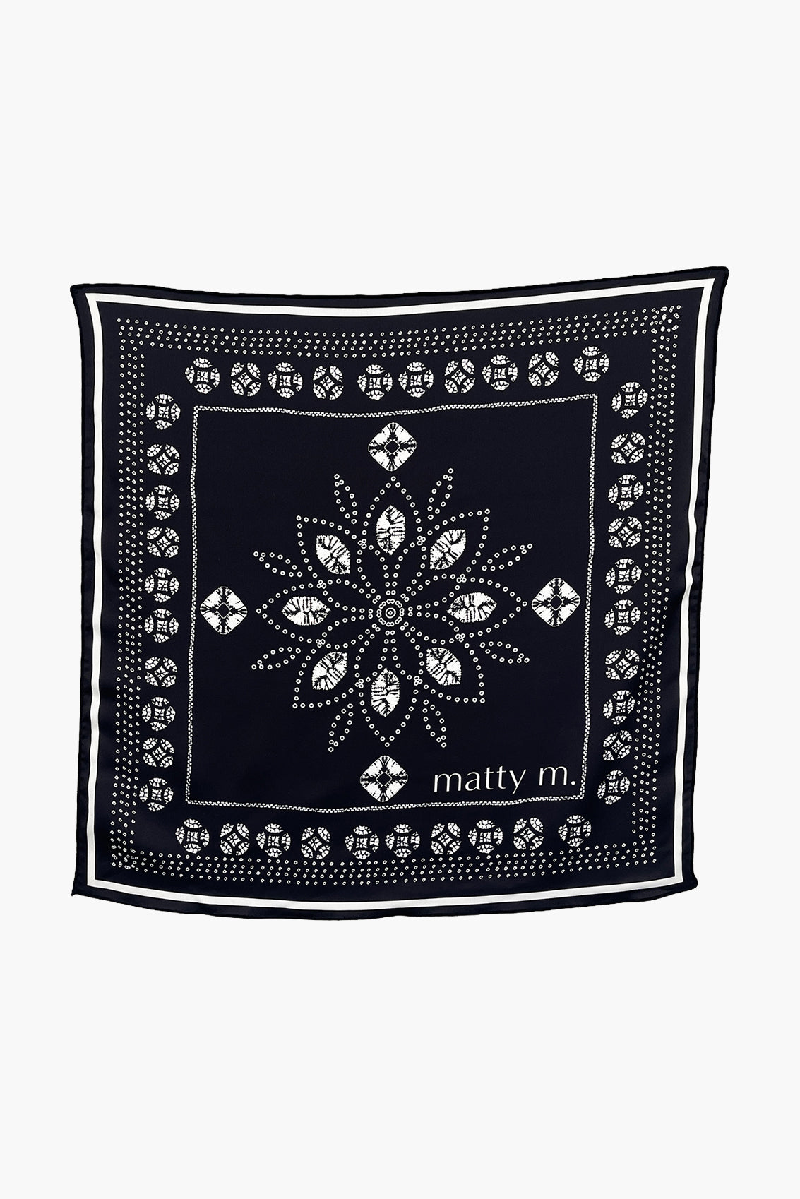 FLOWER PRINTED SCARF - BLACK/VELLUM