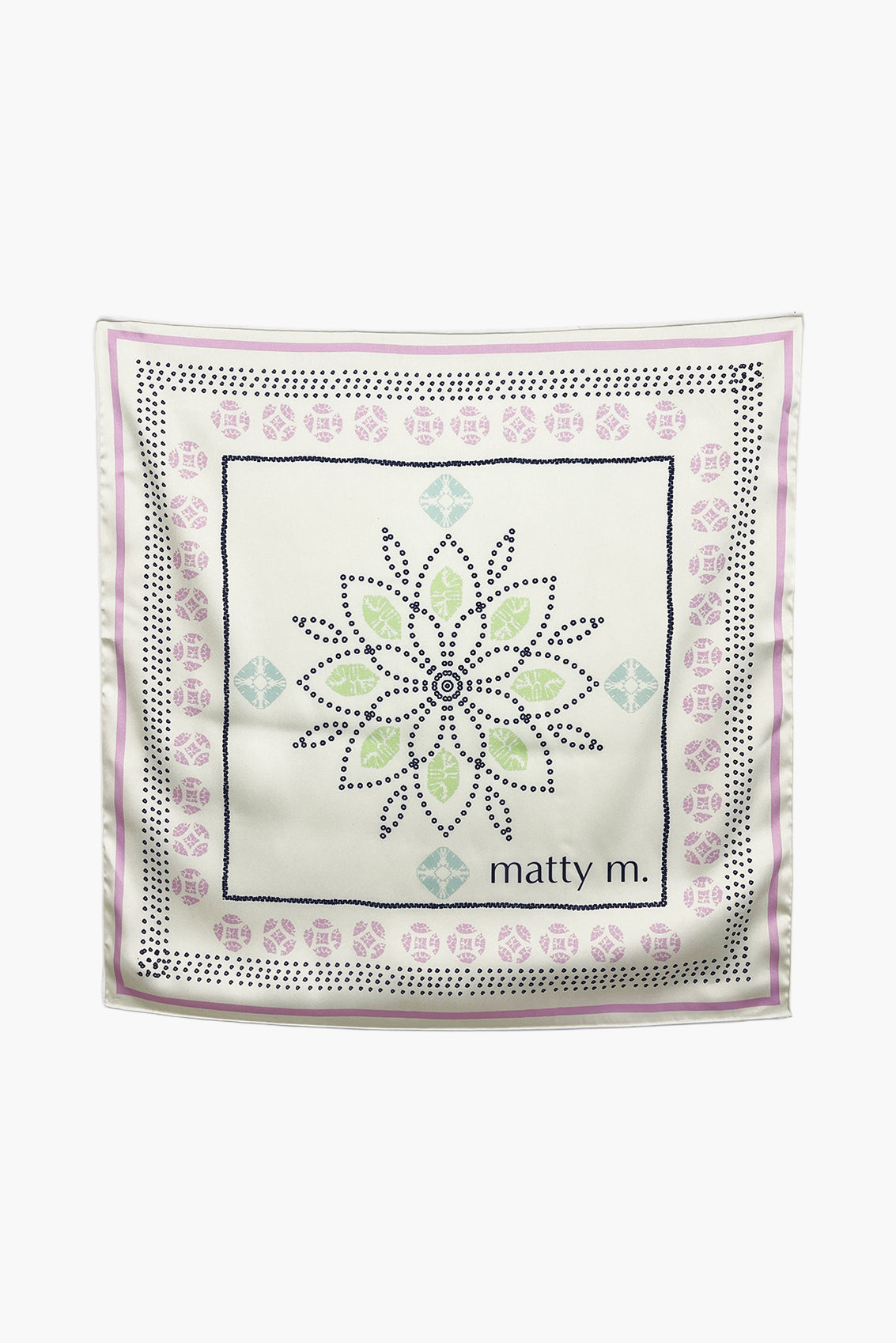FLOWER PRINTED SCARF - IVORY/PEONY